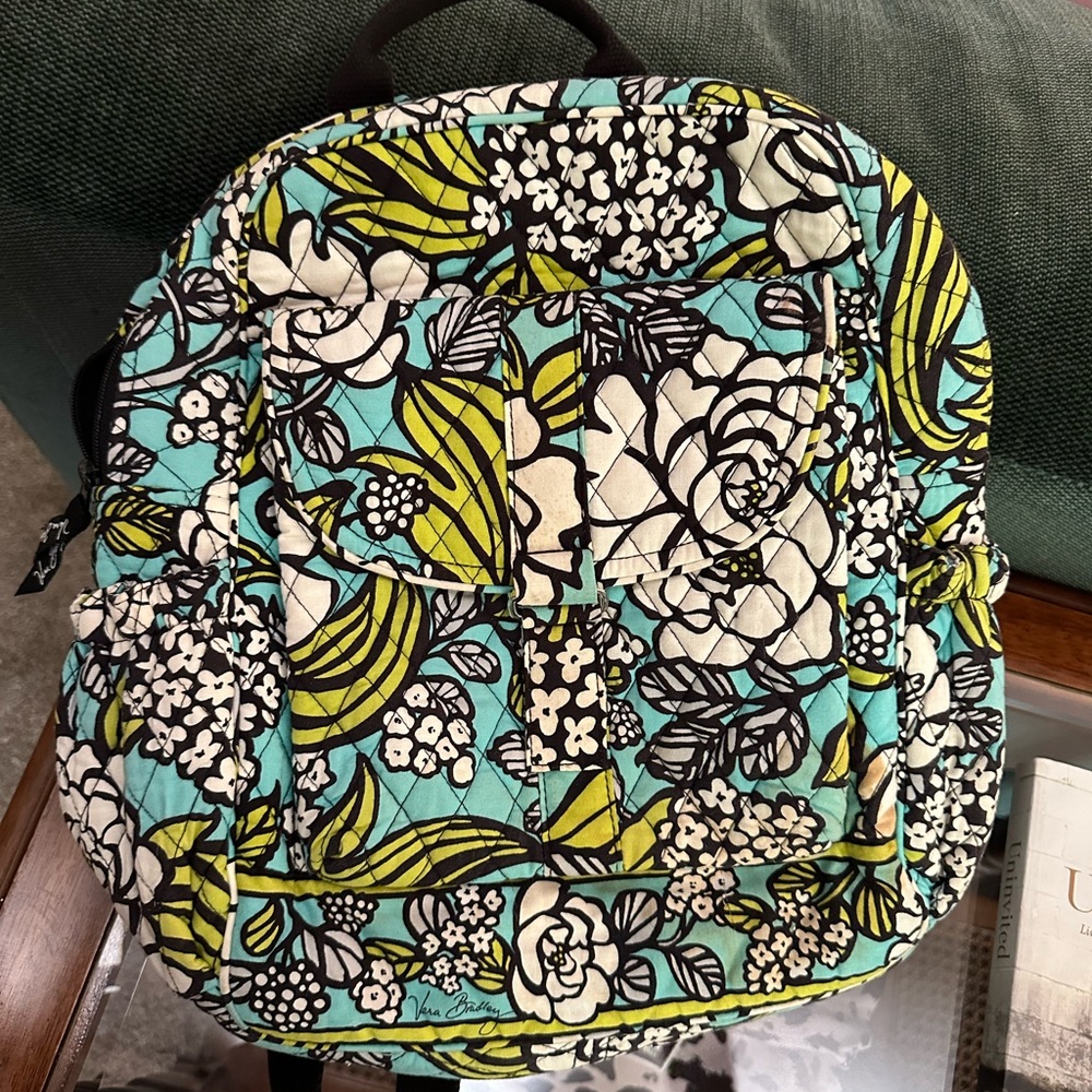 Vera Bradley Blue and Green Floral Backpack